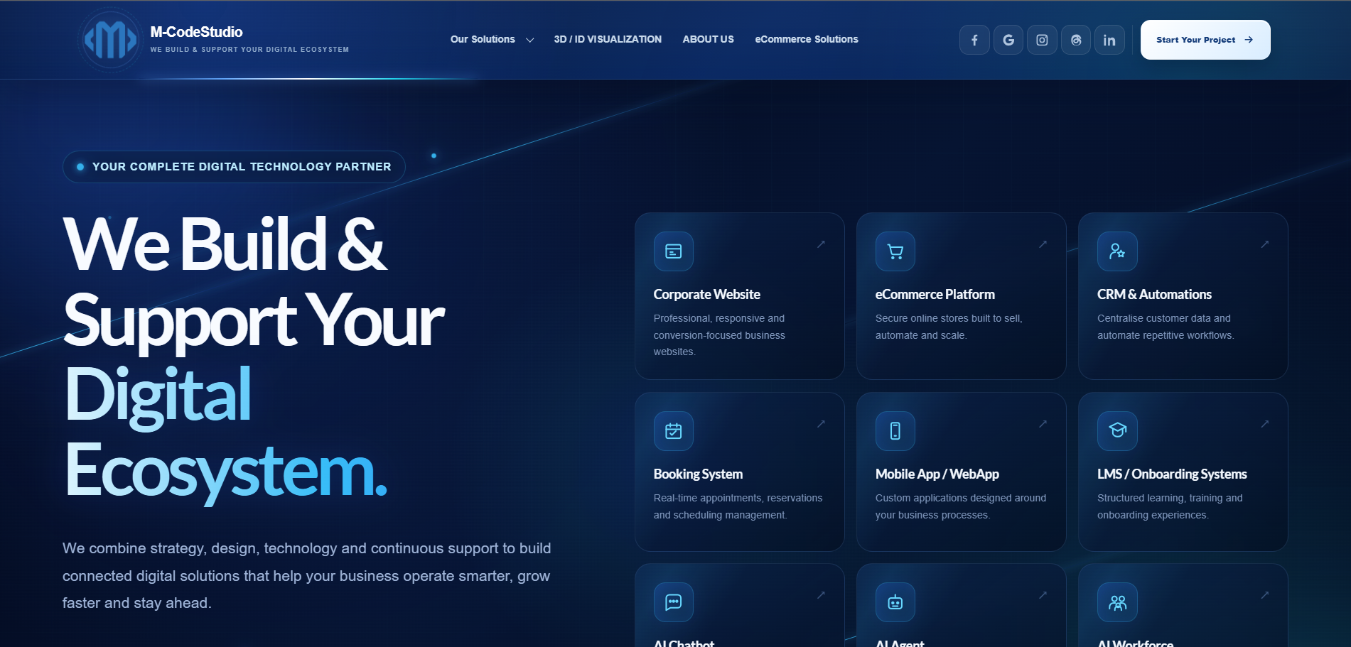 M-Code Studio Corporate Website Preview